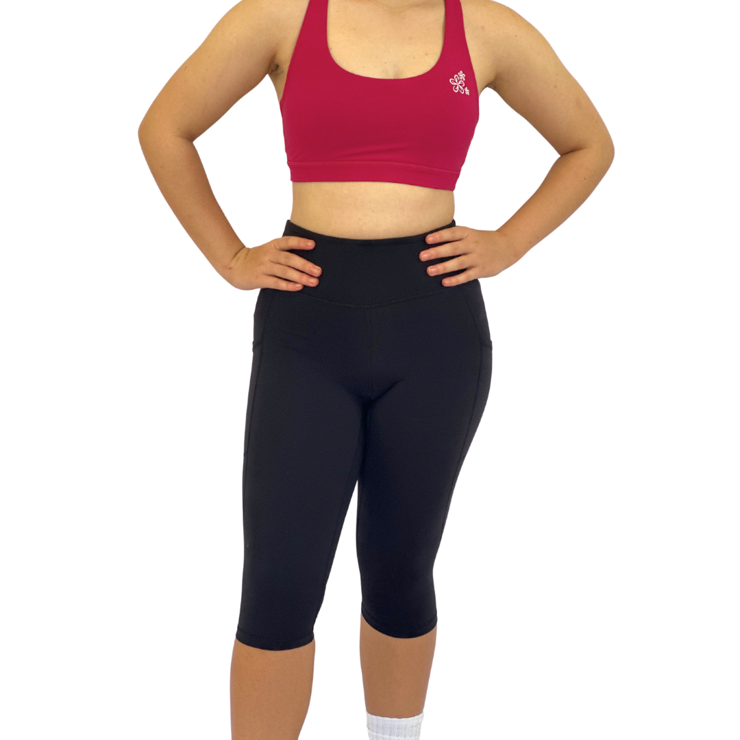 Peony Knee Length Tights with Pockets