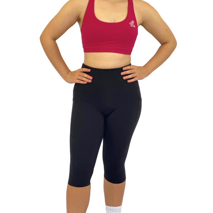 Peony Knee Length Tights with Pockets