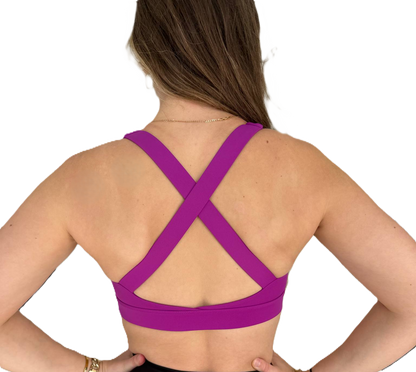 Vivienne Sports Crop Top - Dark Fuschia