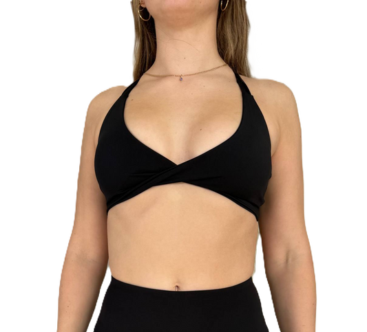Zinnia Sports Crop Top - Black - Silky Soft