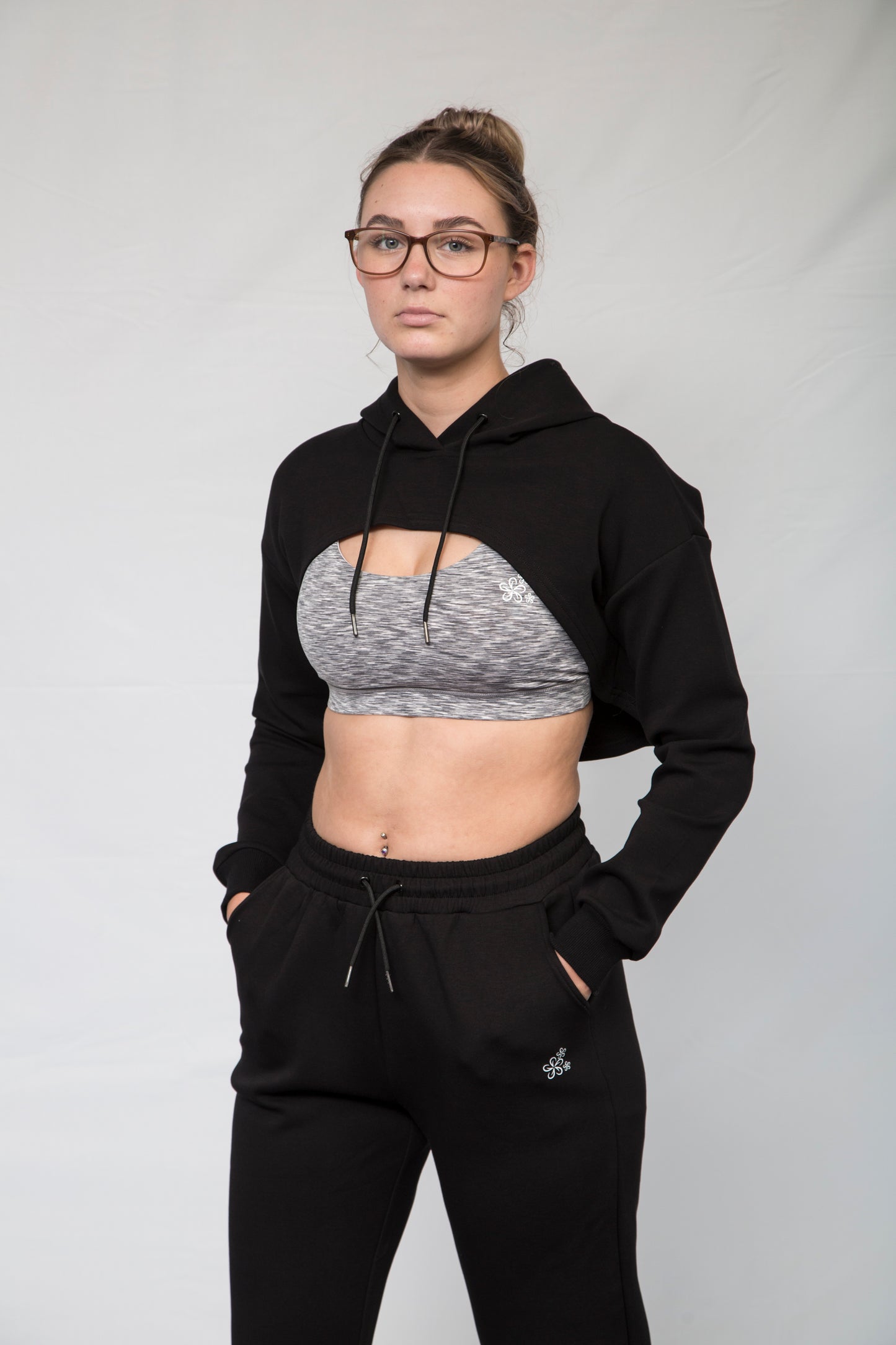 Jasmine Trackie Top + Bottom Set - Black