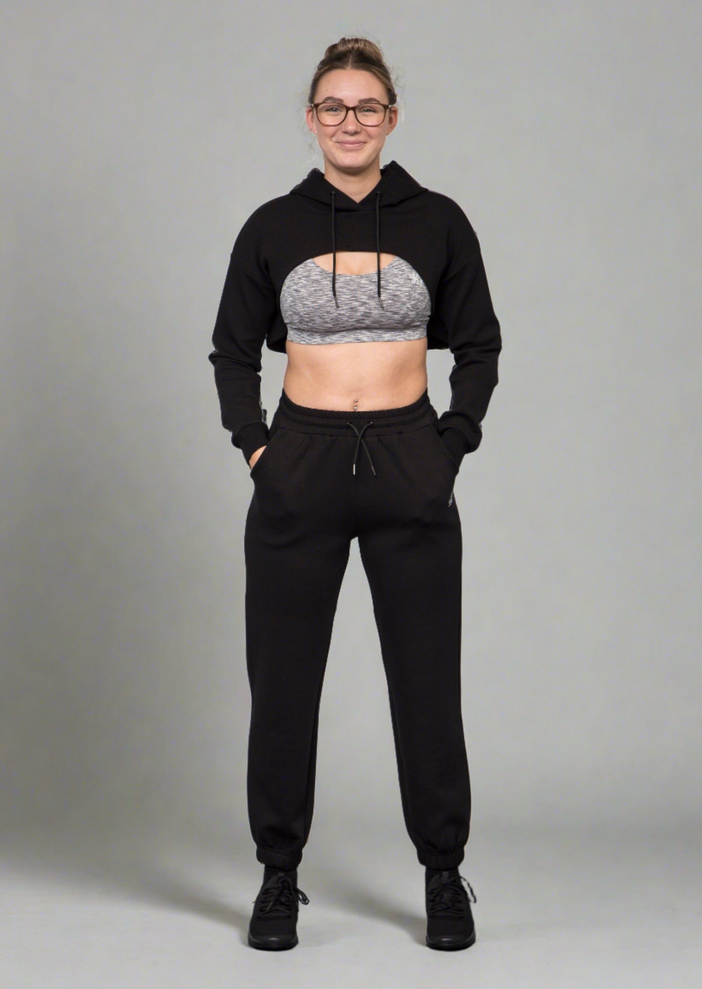 Jasmine Trackie Top + Bottom Set - Black