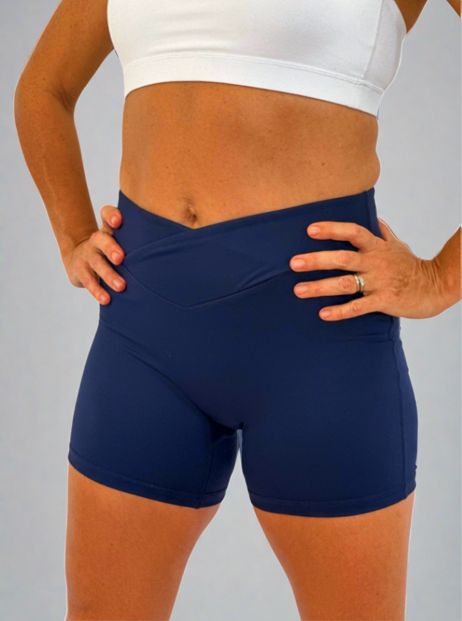 Hibiscus Sports Shorties- Blue