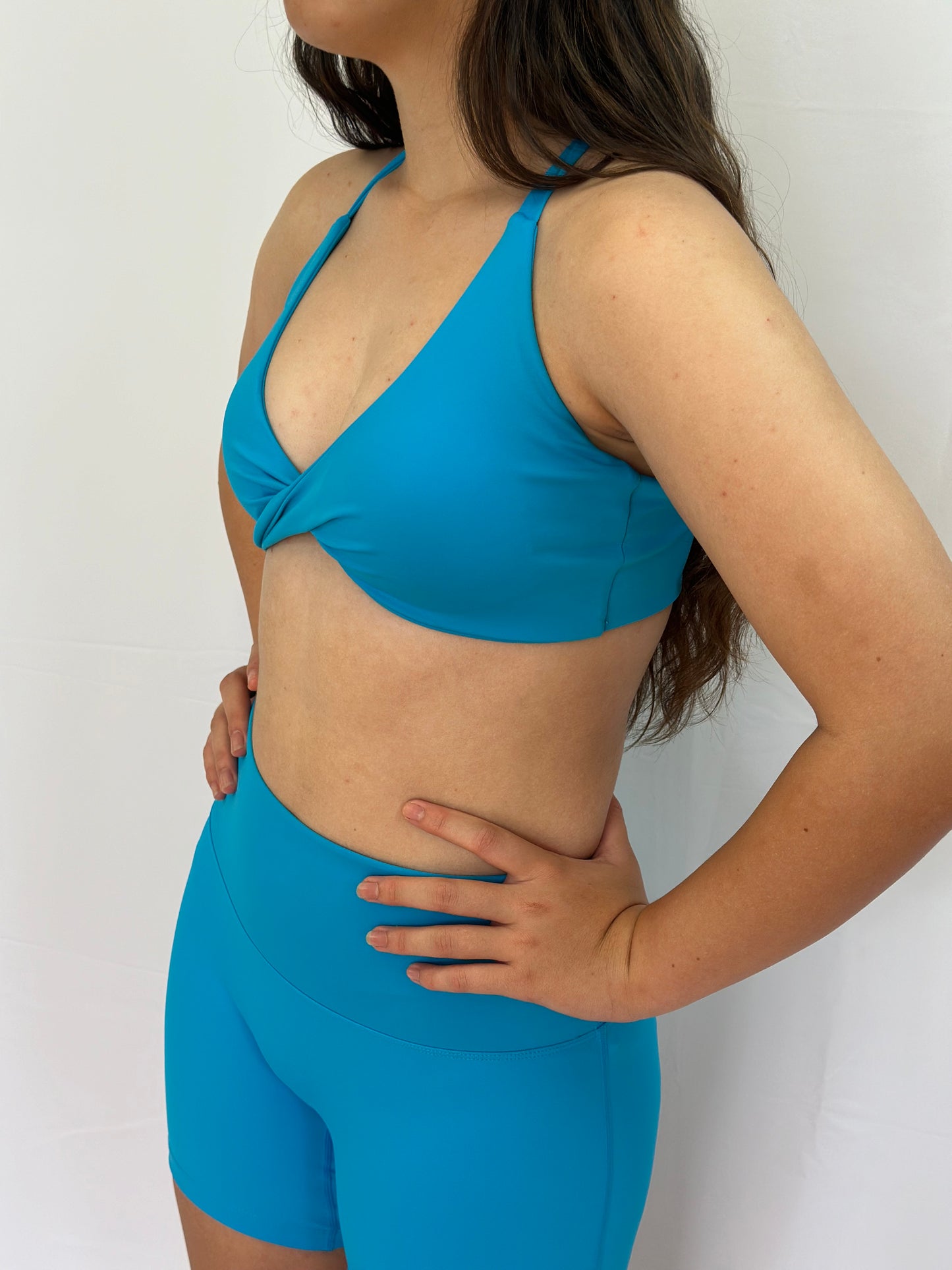 Zinnia Sports Crop Top - Barbie Blue - Silky Soft