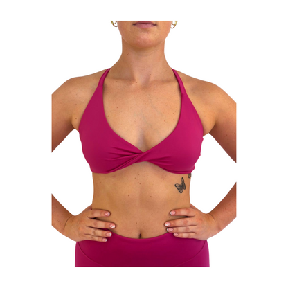 Zinnia Sports Crop Top - Barbie Pink - Silky Soft