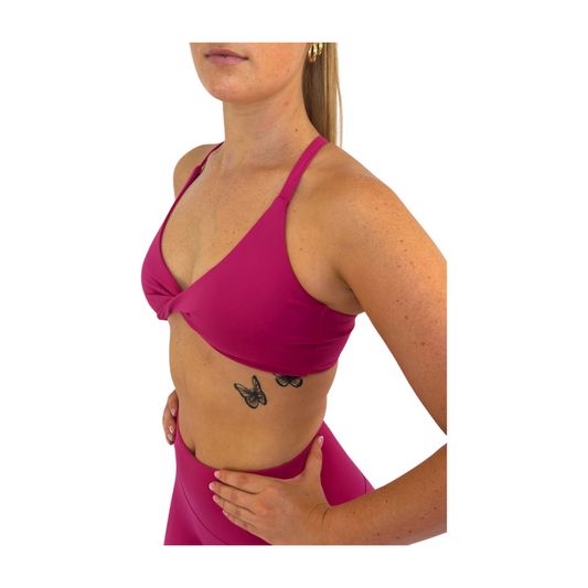 Zinnia Sports Crop Top - Barbie Pink - Silky Soft