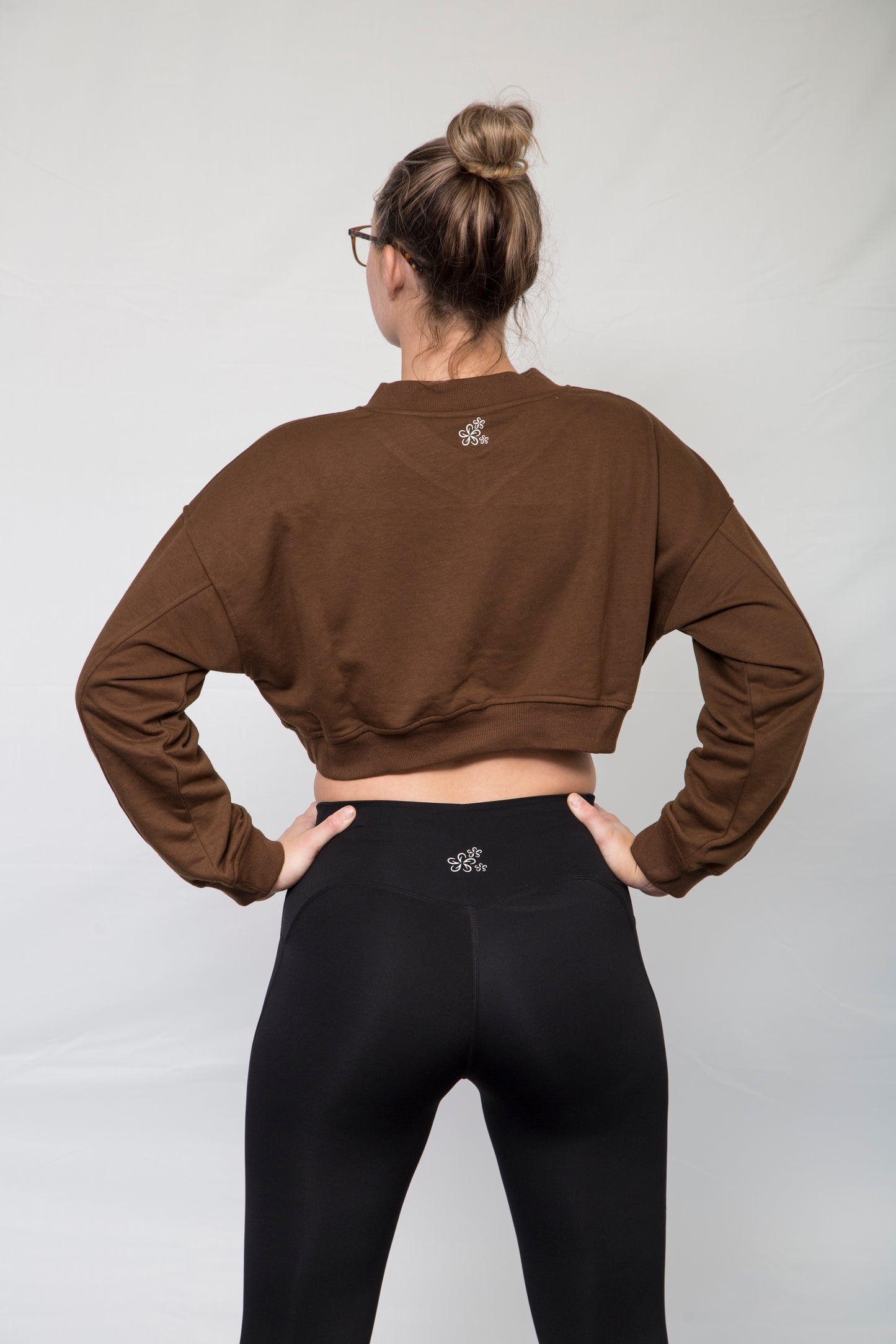 Ash Crop Jumper - Drop Shoulders for Comfort Fit - Brown