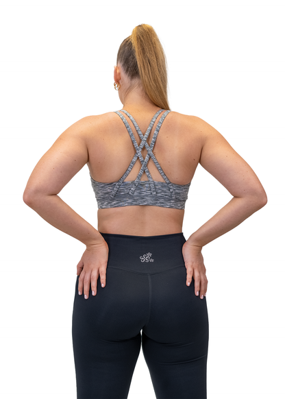 Magnolia Sports Crop Top - Grey Marble