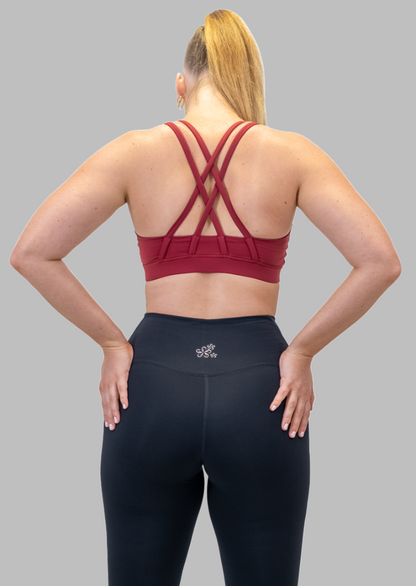 Magnolia Sports Crop Top - Red Wine