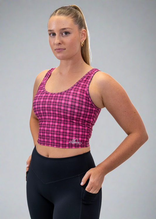 Belle Pink Flannie Sleeveless Crop Top