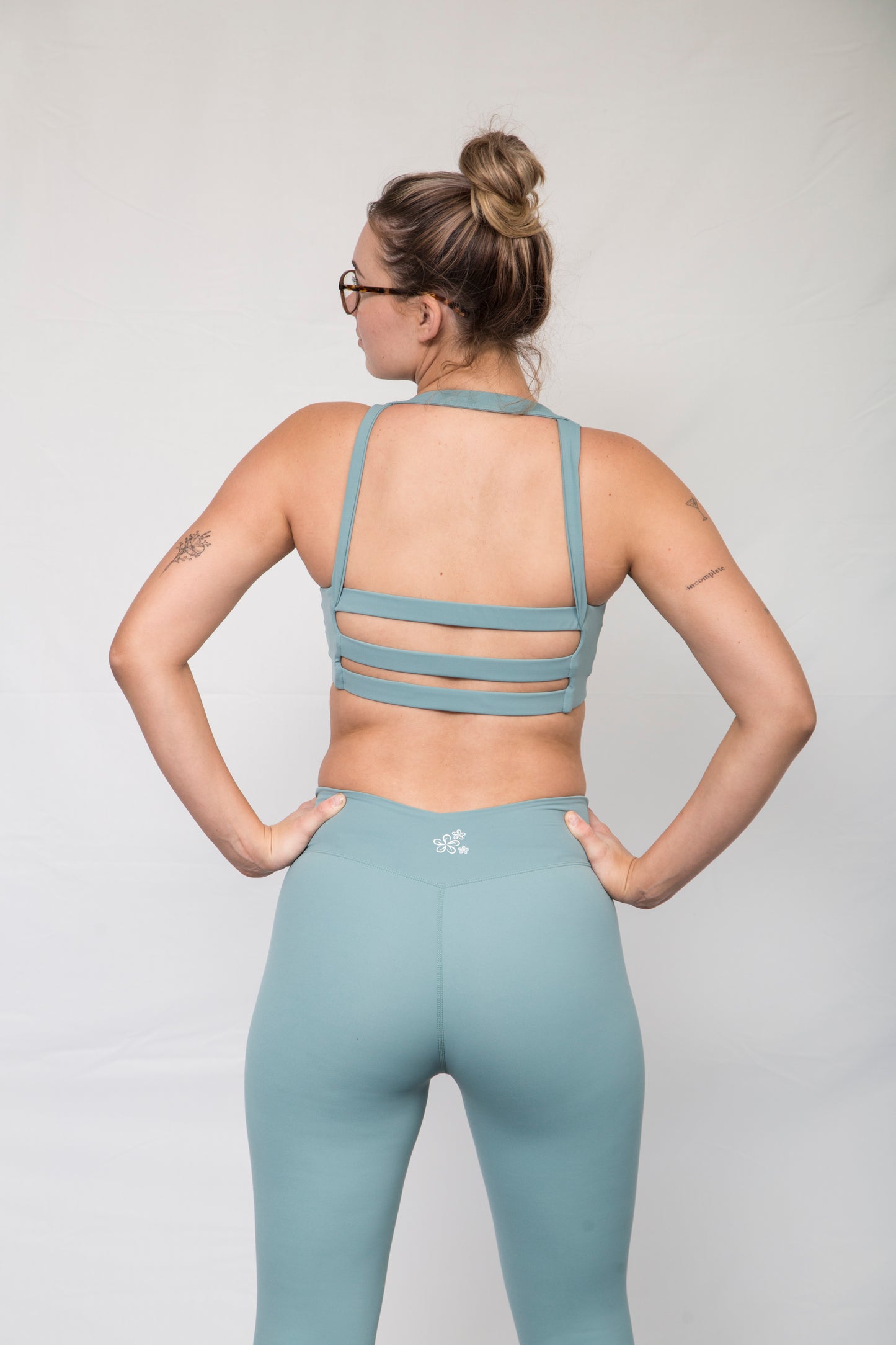 Tansey Sports Crop Top - Eucalyptus Blue