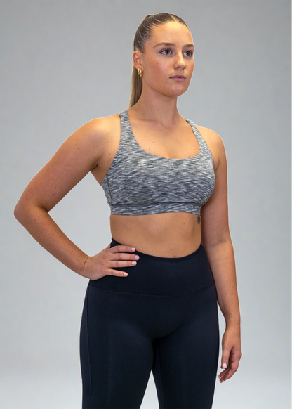 Magnolia Sports Crop Top - Grey Marble