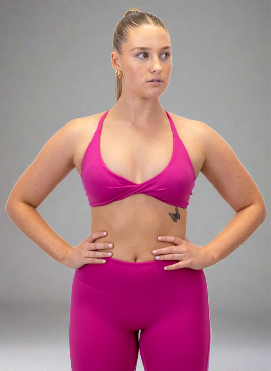 Zinnia Sports Crop Top - Barbie Pink - Silky Soft