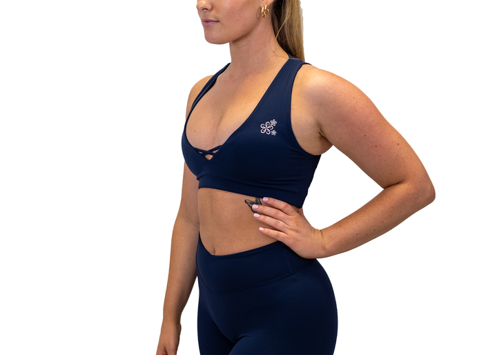 Tansey Sports Crop Top - Navy Blue