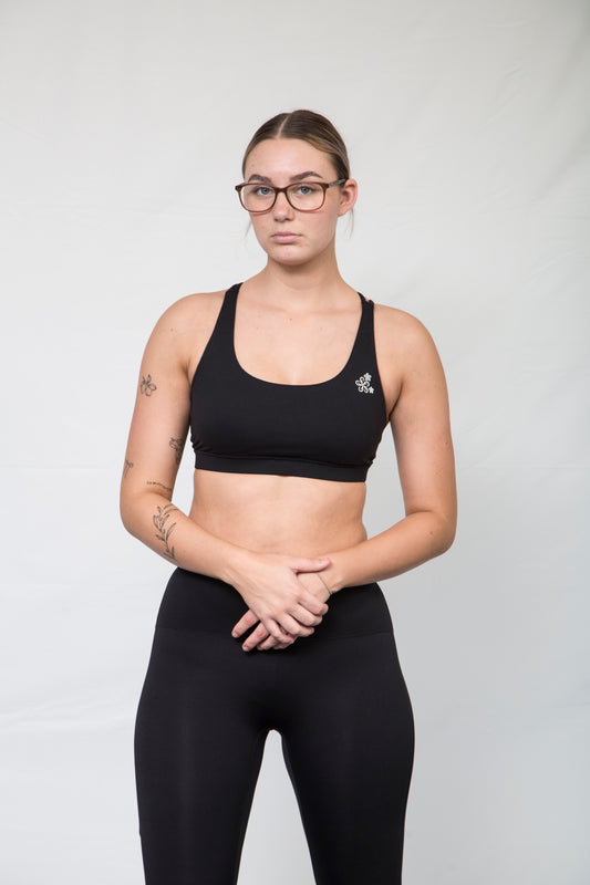 Magnolia Sports Crop Top - Black