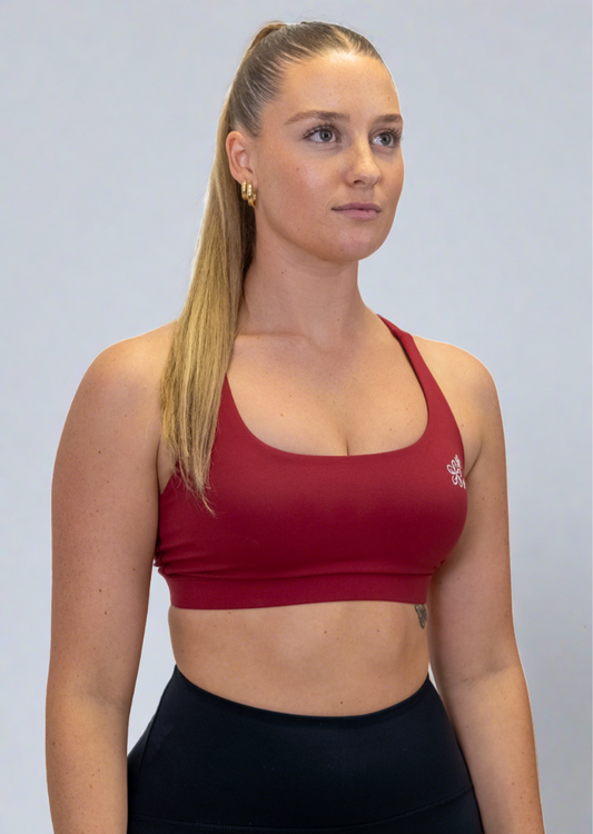 Magnolia Sports Crop Top - Red Wine