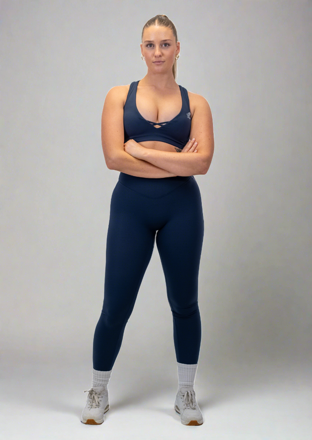 Tansey Ankle Length Tights - Squat Proof &amp; Seamless - Navy Blue