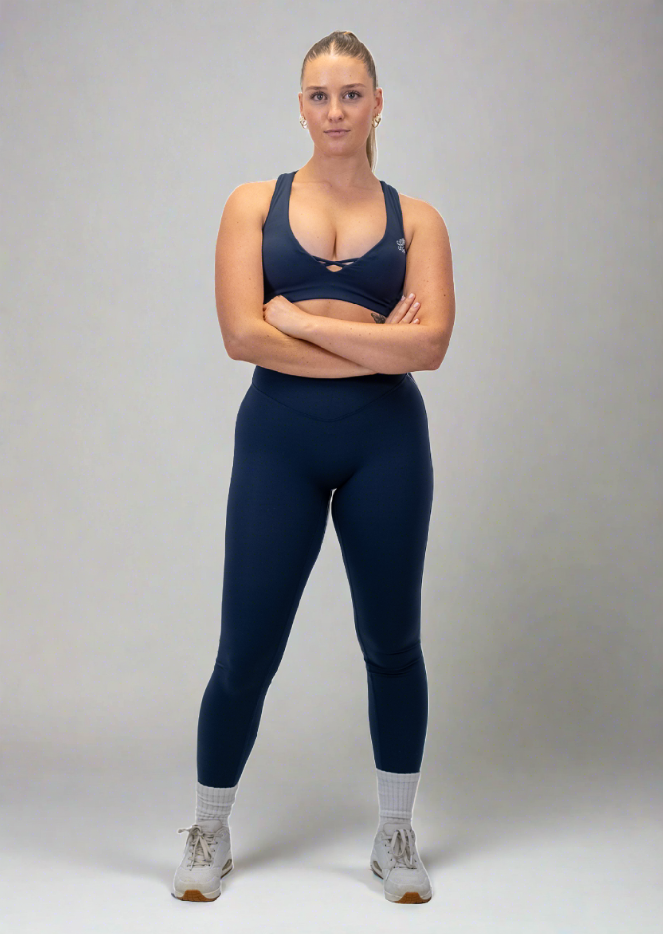 Tansey Ankle Length Tights - Squat Proof & Seamless - Navy Blue