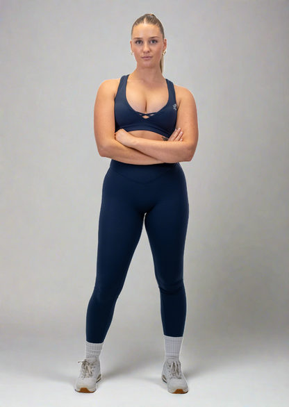 Tansey Ankle Length Tights - Squat Proof & Seamless - Navy Blue