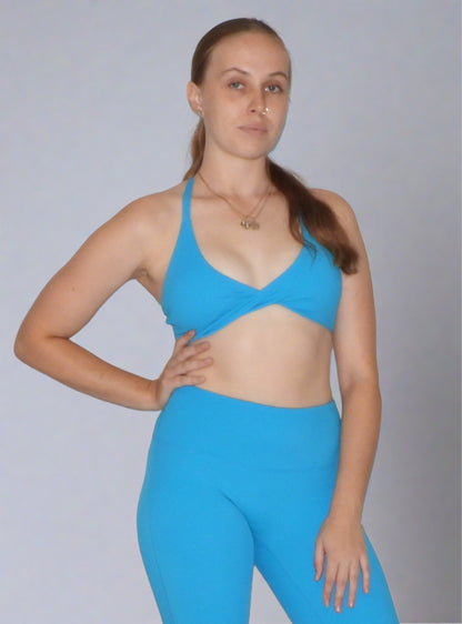 Zinnia Sports Crop Top - Barbie Blue - Silky Soft