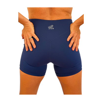 Hibiscus Sports Shorties- Blue