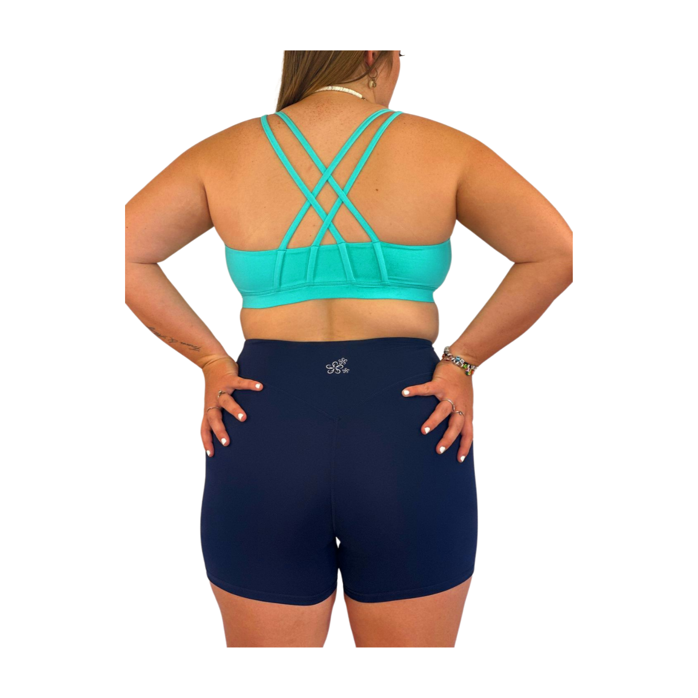 Hibiscus Sports Shorties- Blue