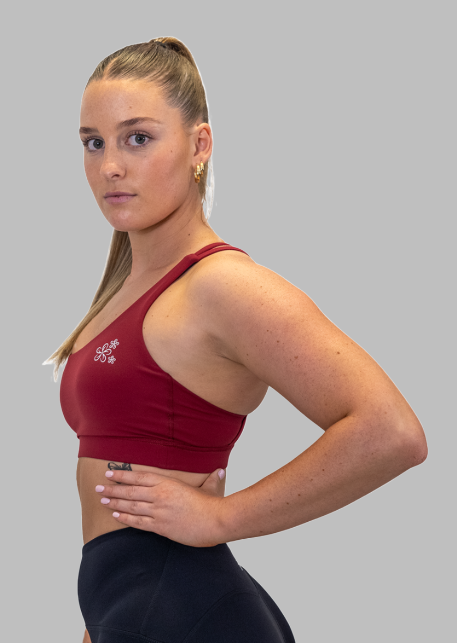 Magnolia Sports Crop Top - Red Wine